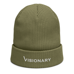 Olive Green Organic Cotton Ribbed Visionary Beanie